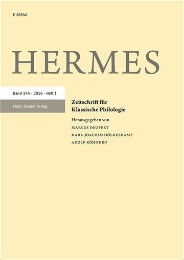 hermes zeitgenossen|Hermes (classical philology journal) .